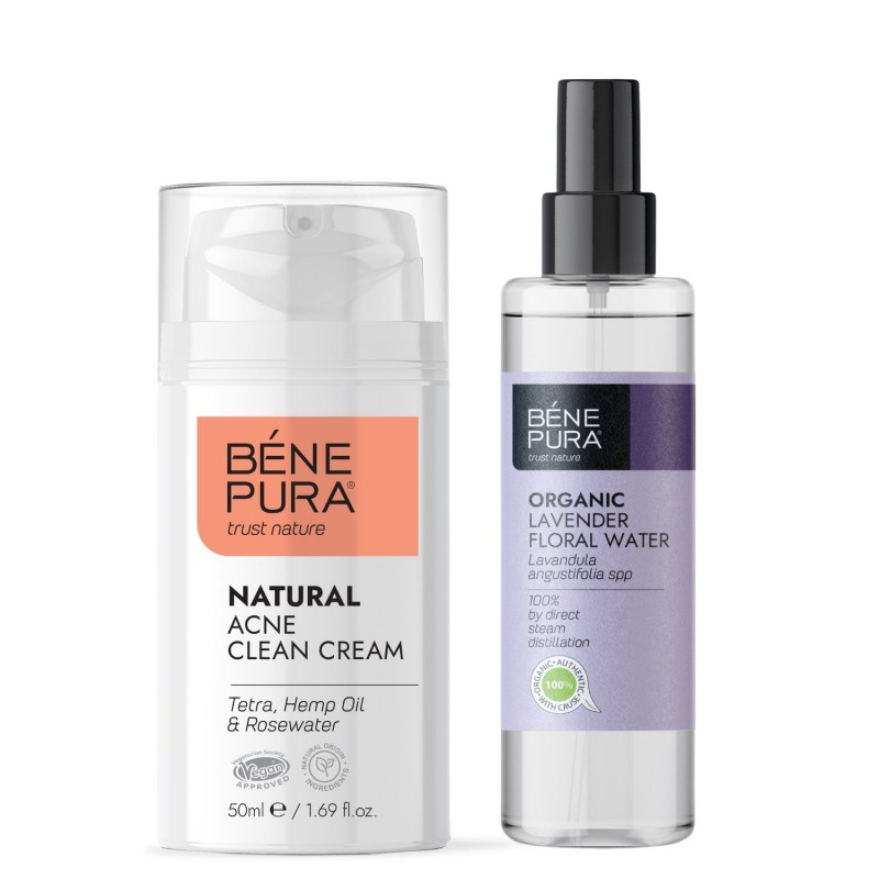 Crema pentru față anti-acnee și Bio Lavandă Apa florala - GMC