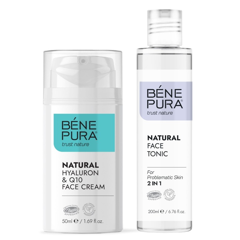 Tonic pentru față pentru pielea problematica și Crema pentru față Hyaluron & Q10 - GMC