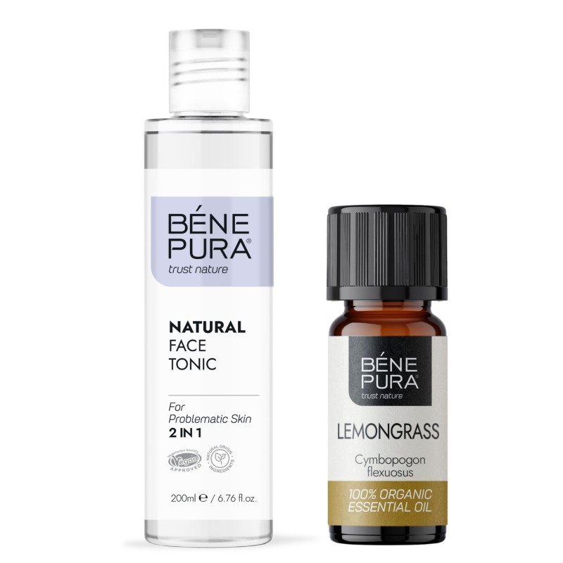 Tonic pentru față pentru pielea problematica și Bio Lemongrass Ulei esențial - GMC