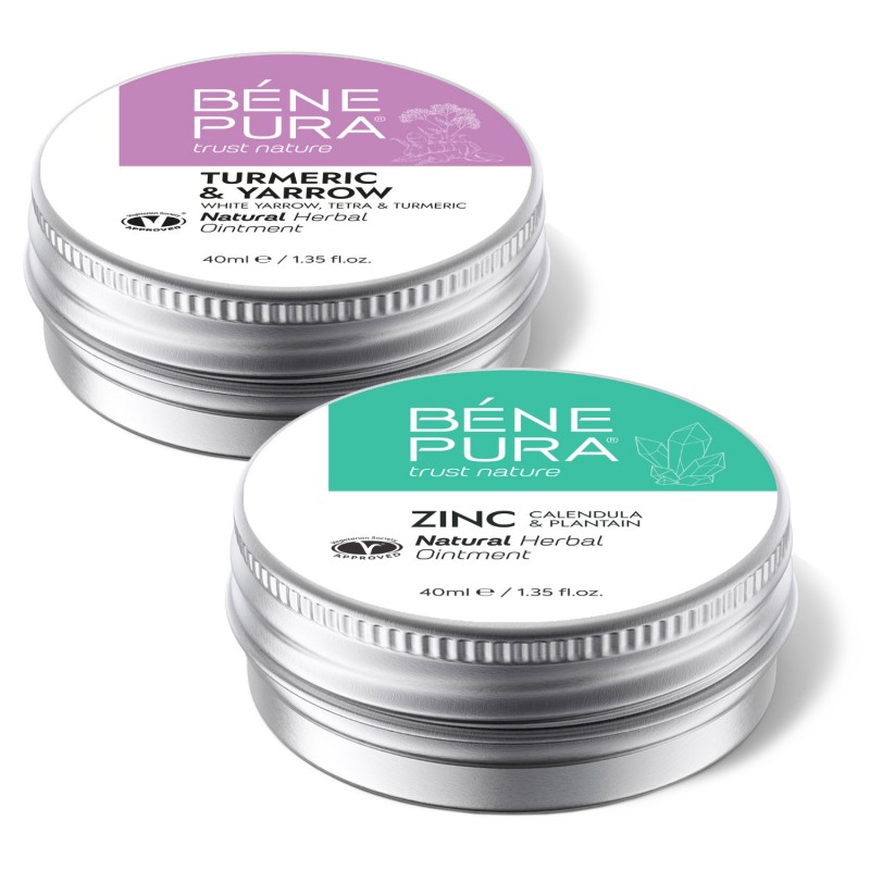 Unguent, pentru Hemoroizi, cu Coada șoricelului, Tetra și Turmeric și Unguent Pentru Anti Mancarimi cu Oxid de Zinc - GMC
