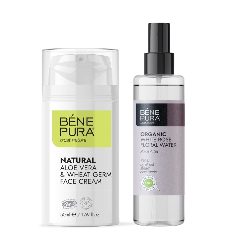 Cremă pentru față cu Aloe Vera și Bio Rosa Alba Apa de Trandafiri - GMC