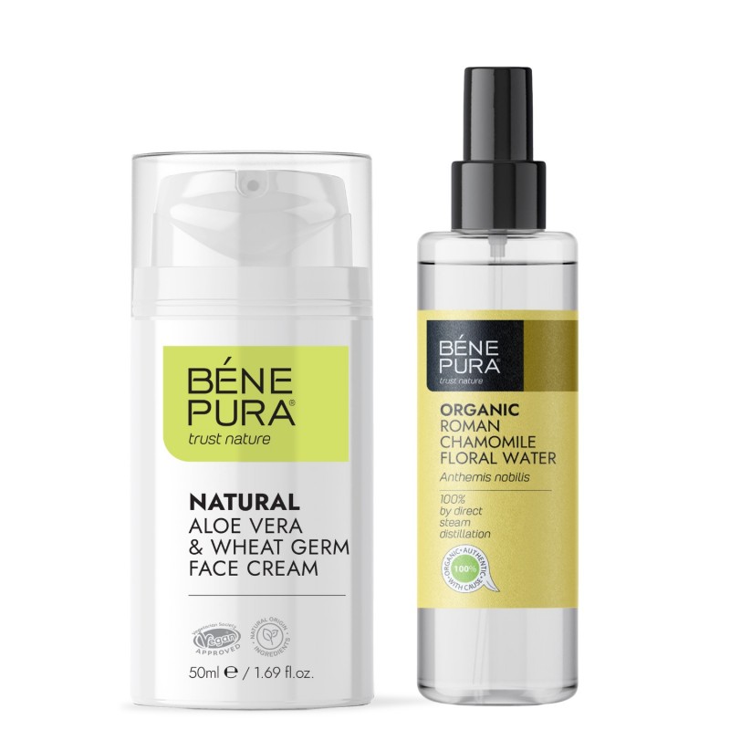 Cremă pentru față cu Aloe Vera și Bio Mușețel Roman Apa florala - GMC