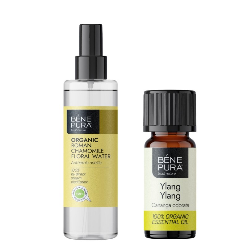 Bio Mușețel Roman Apa florala și Bio Ylang Ylang Ulei esențial - GMC