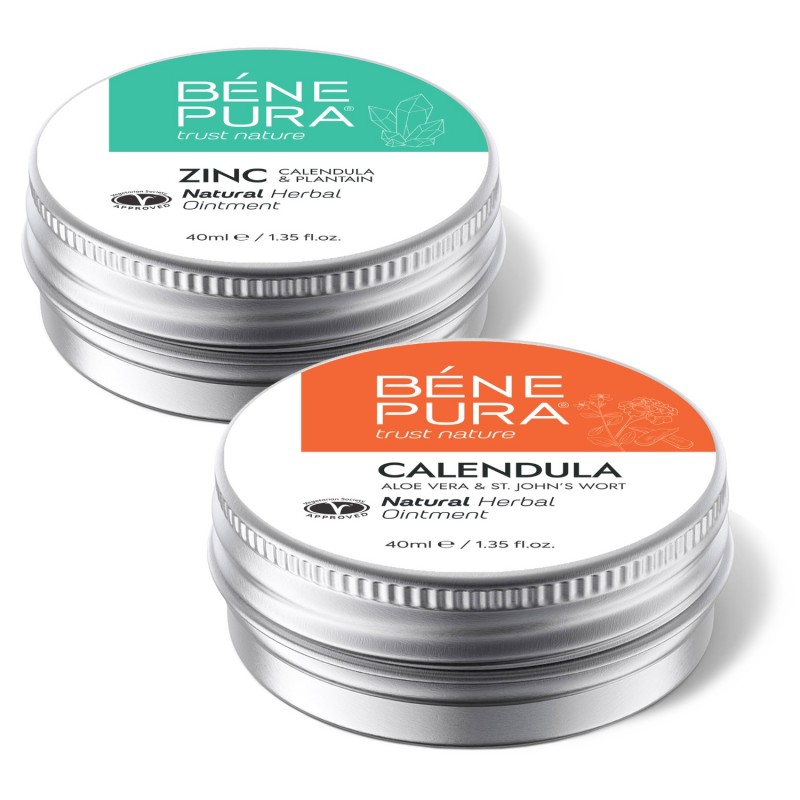 Unguent Pentru Anti Mancarimi cu Oxid de Zinc și Unguent pentru Arsuri și Răni cu Gălbenele, Aloe Vera și Sunătoare - GMC