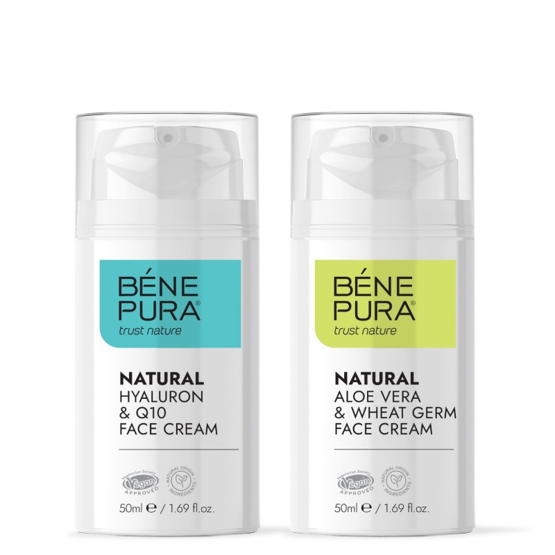 Crema pentru față Hyaluron & Q10 și Cremă pentru față cu Aloe Vera - GMC