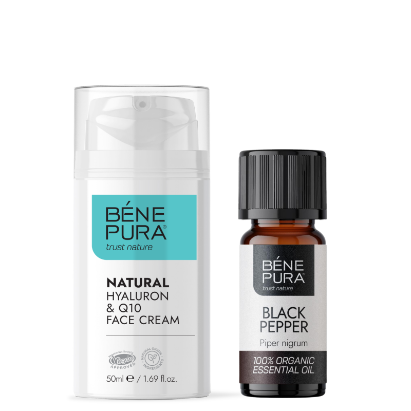 Crema pentru față Hyaluron & Q10 și Bio Piper negru Ulei esențial - Creme antiriduri