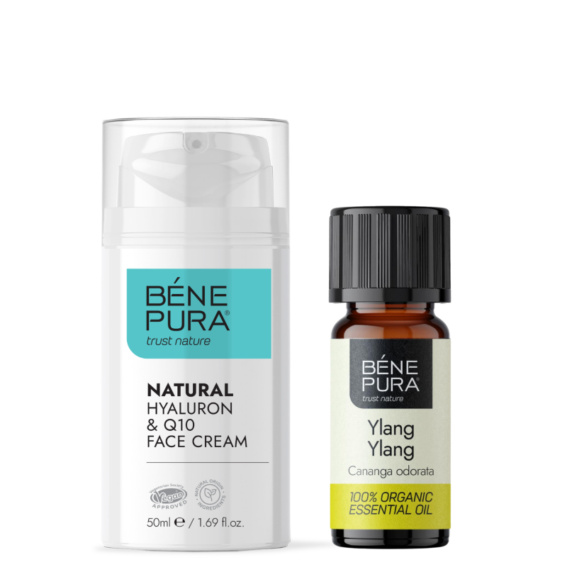 Crema pentru față Hyaluron & Q10 și Bio Ylang Ylang Ulei esențial - Creme antiriduri