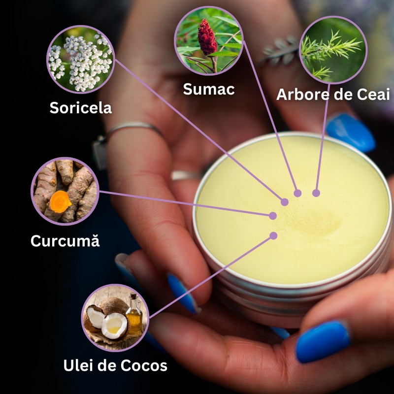 2x Unguent, pentru Hemoroizi, cu Coada șoricelului, Tetra și Turmeric - 40ml