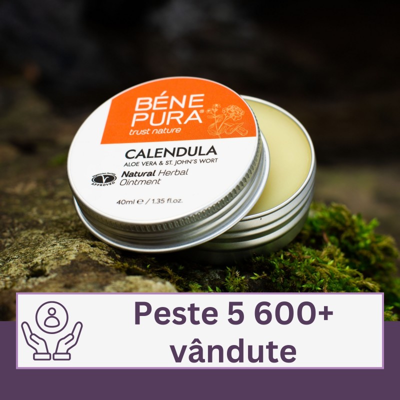 Unguent pentru Arsuri și Răni cu Gălbenele, Aloe Vera și Sunătoare - 40ml