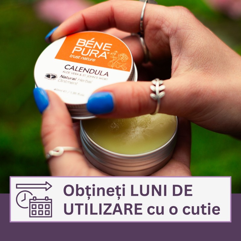 Unguent pentru Arsuri și Răni cu Gălbenele, Aloe Vera și Sunătoare - 40ml