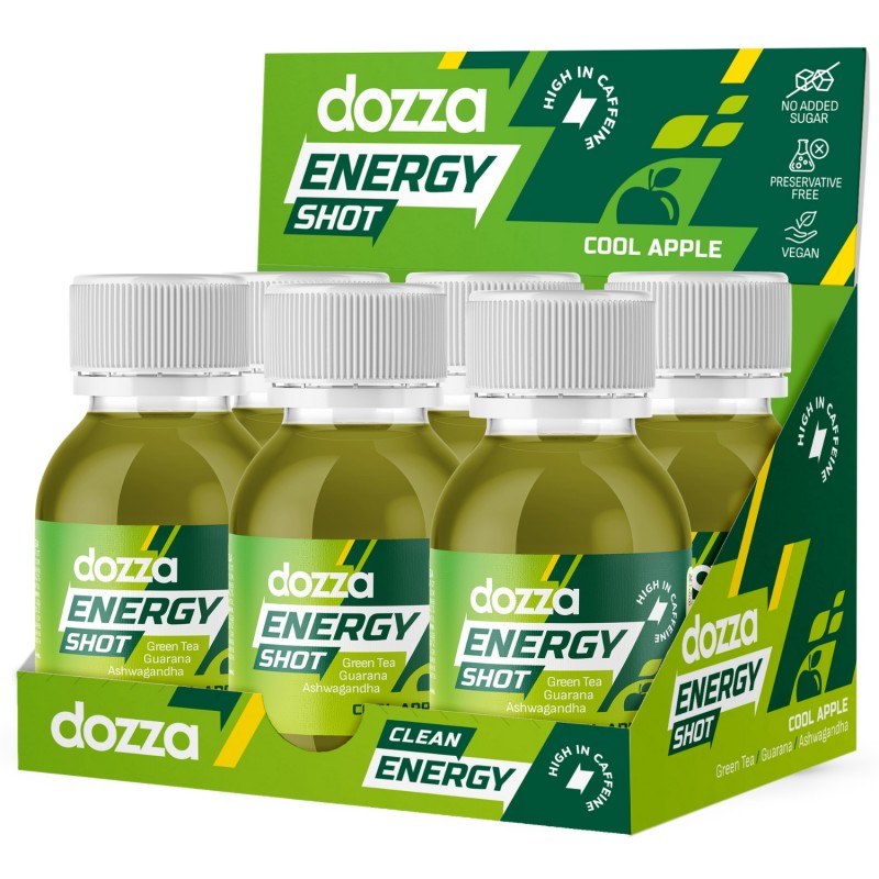 6x Pack DOZZA Energy Cool Apple Energy shot - 60ml - Comparare produse