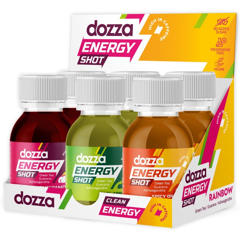 6x Pack DOZZA Energy Rainbow Pack Energy shots - 60ml - Băuturi energizante