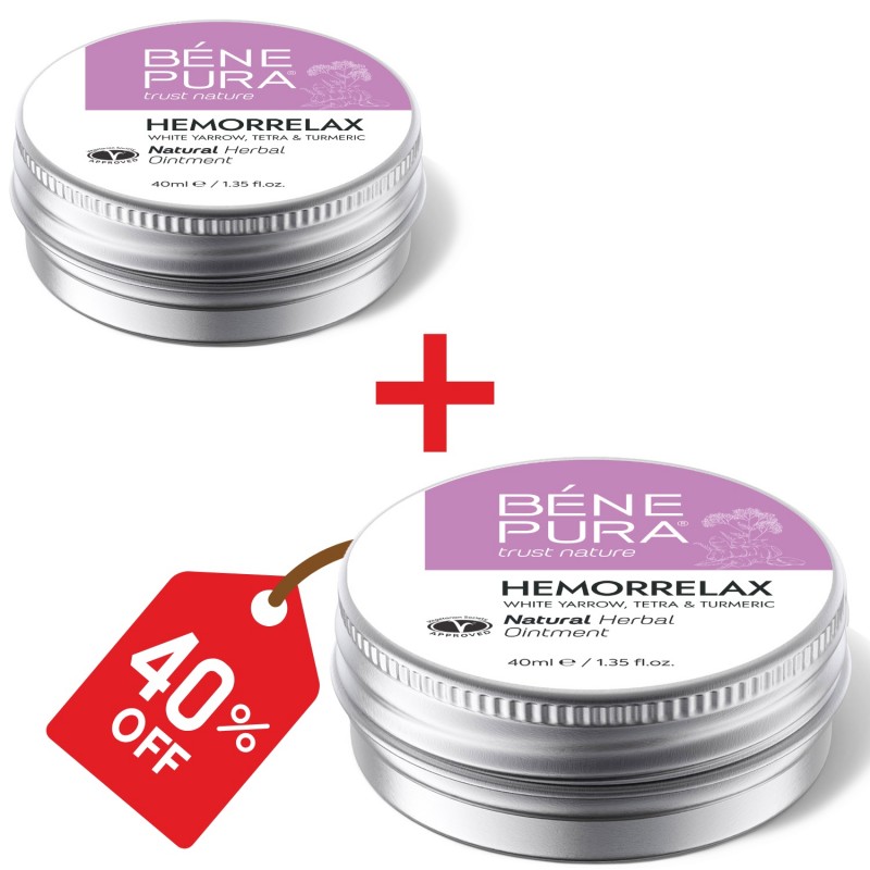 2x Unguent, pentru Hemoroizi, cu Coada șoricelului, Tetra și Turmeric - 40ml - 